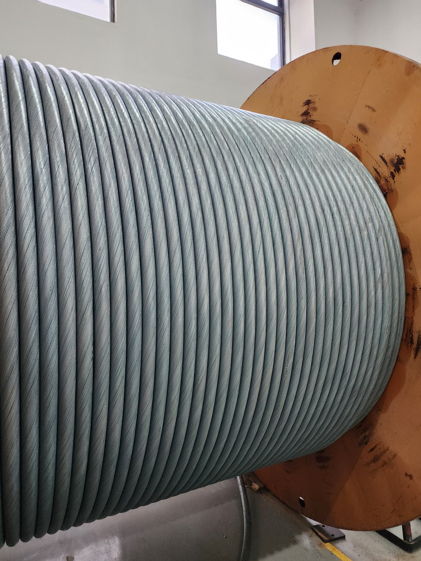 Close-up of cable on reel